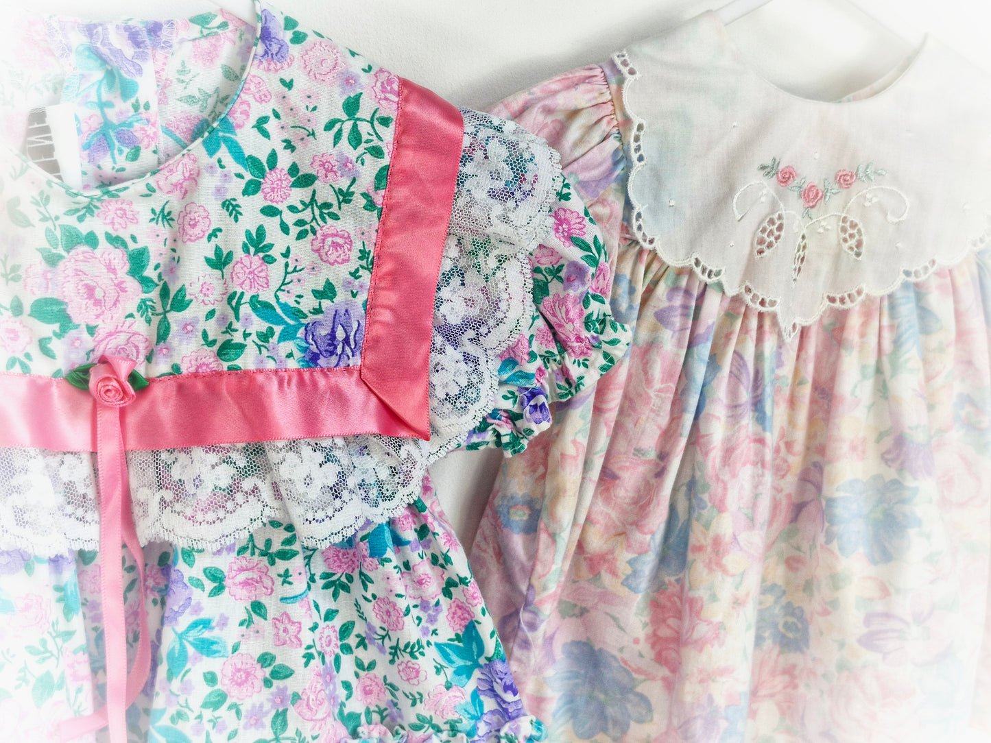 6 months bundle. 2 x vintage dresses. Left is Jolene brand and right is Baby Togs