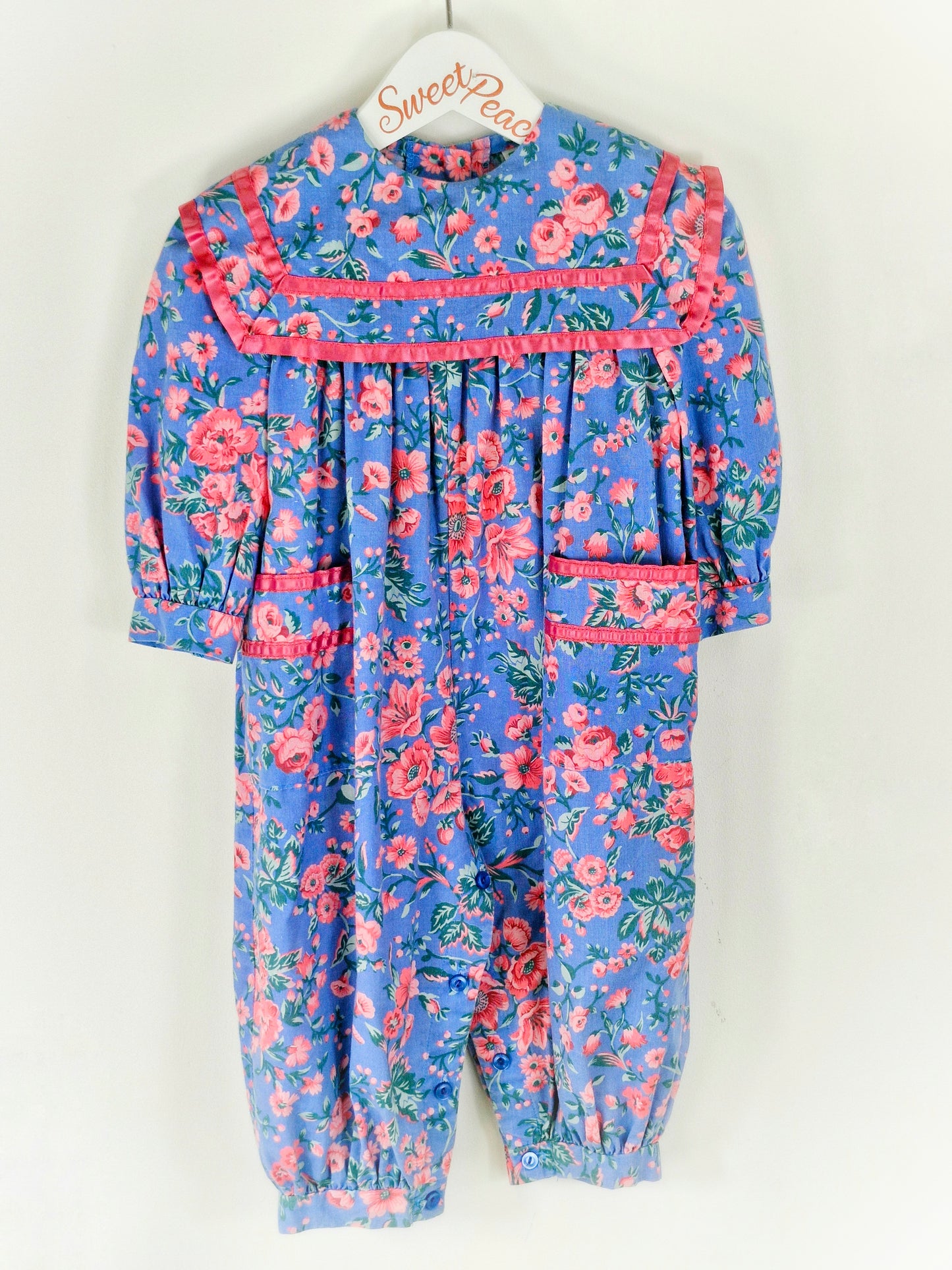 18 months. Floral vintage dress with pink details
