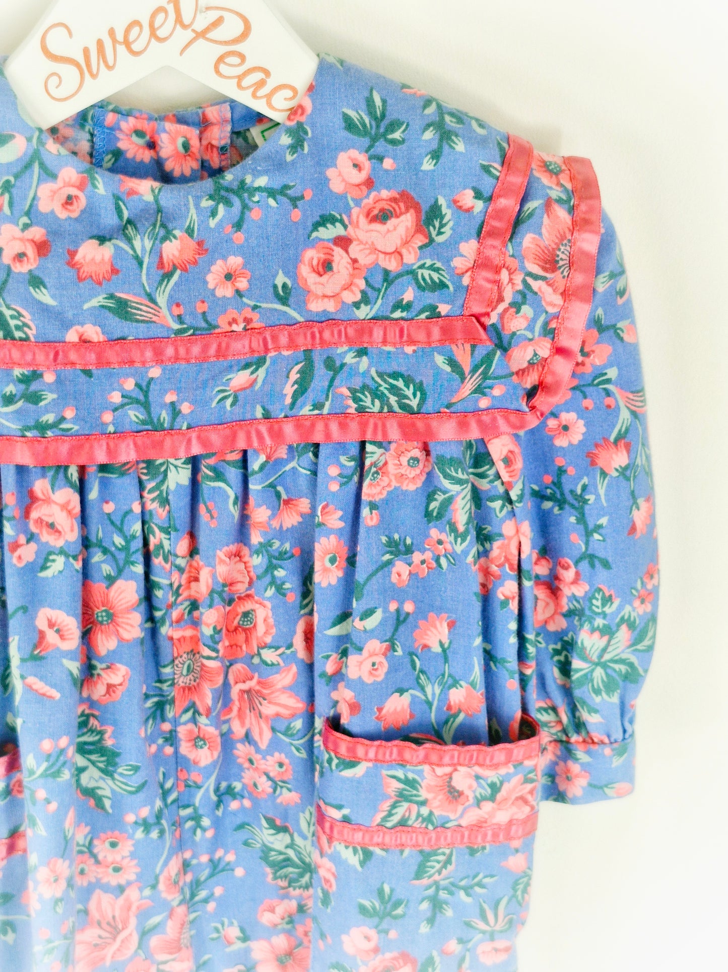 18 months. Floral vintage dress with pink details