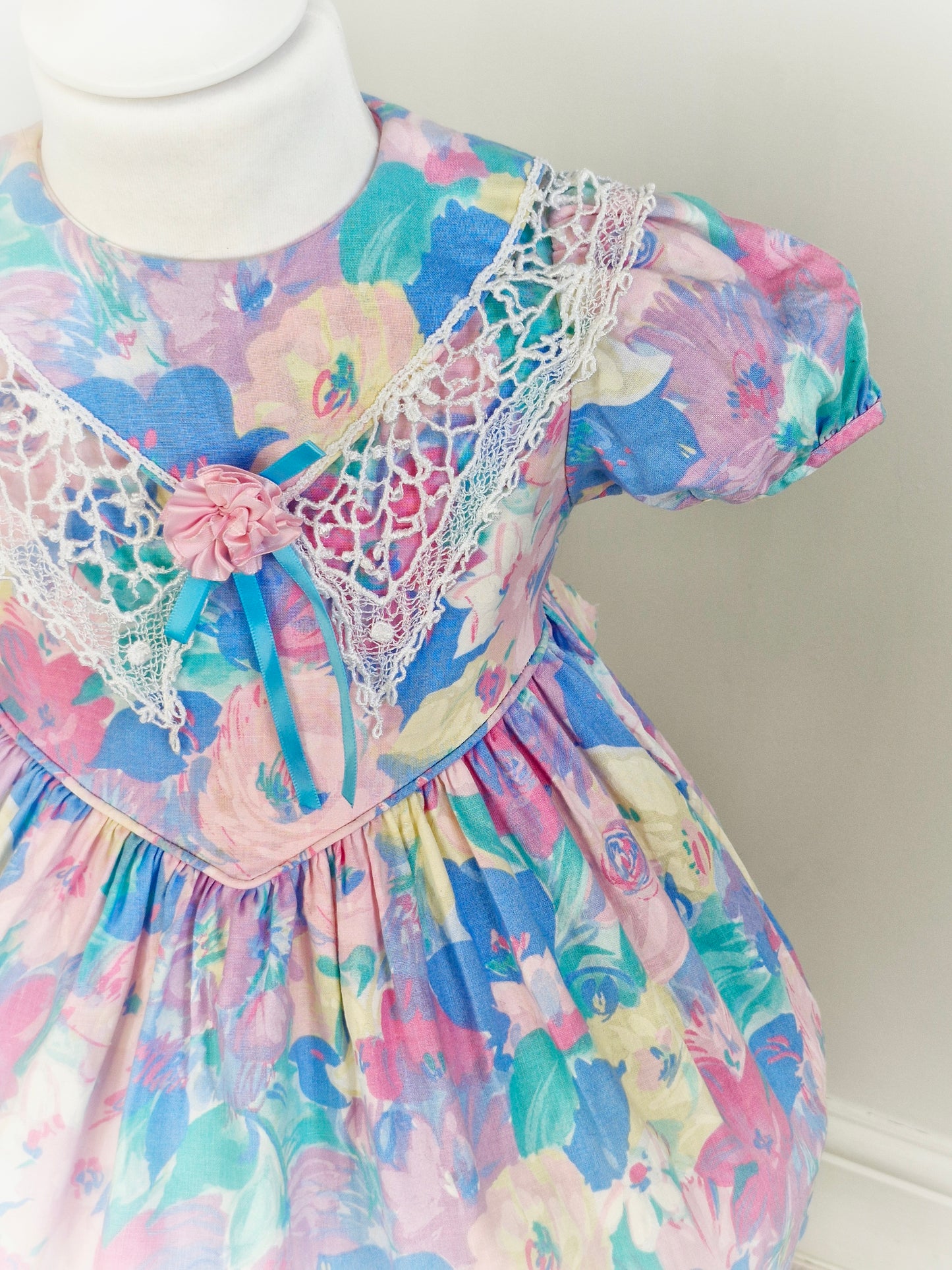 2 years. Pastel floral vintage dress by Rare Editions