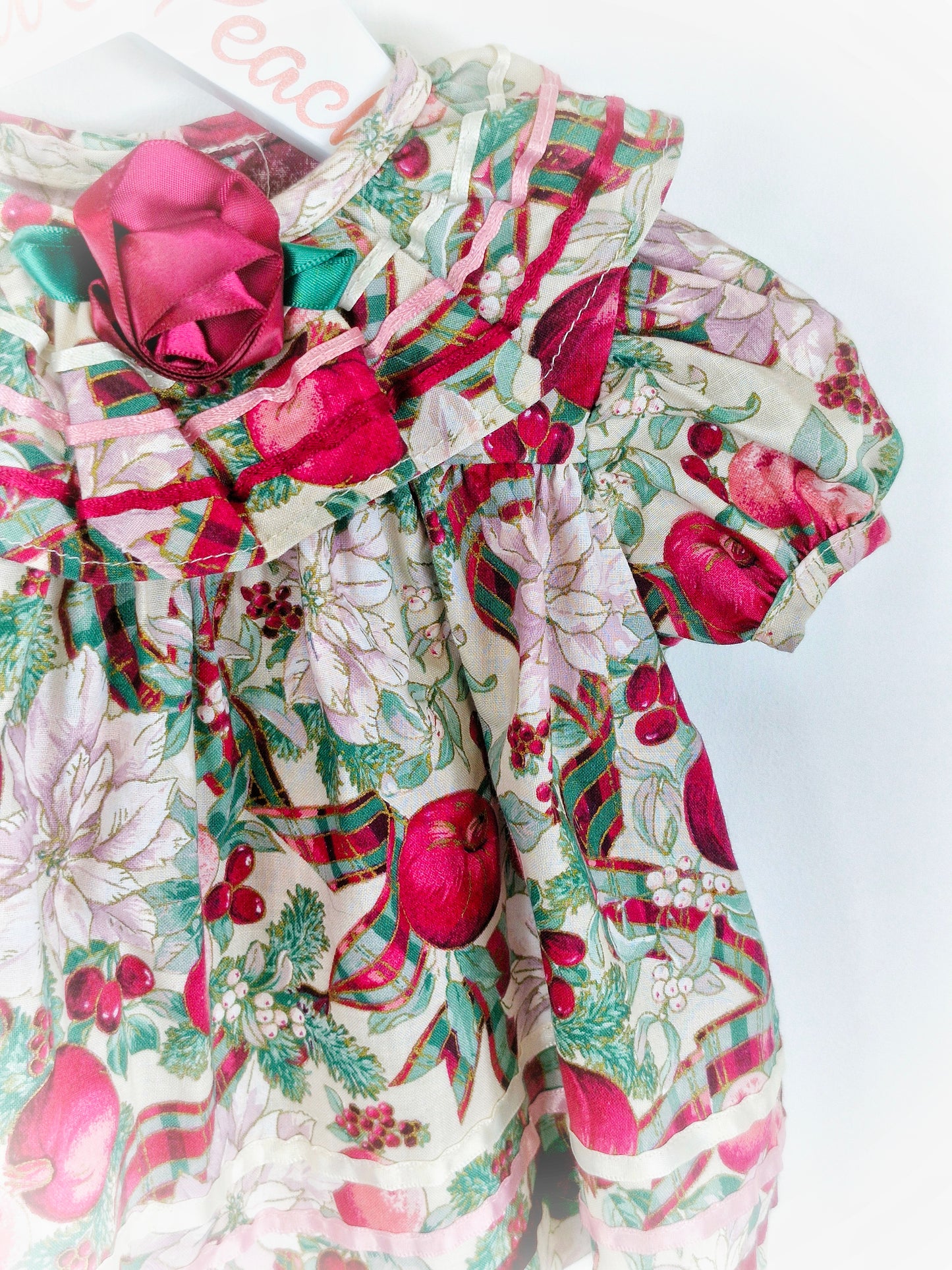 6 months. Two piece vintage autumnal set, dress with bloomers-Hi Girls brand