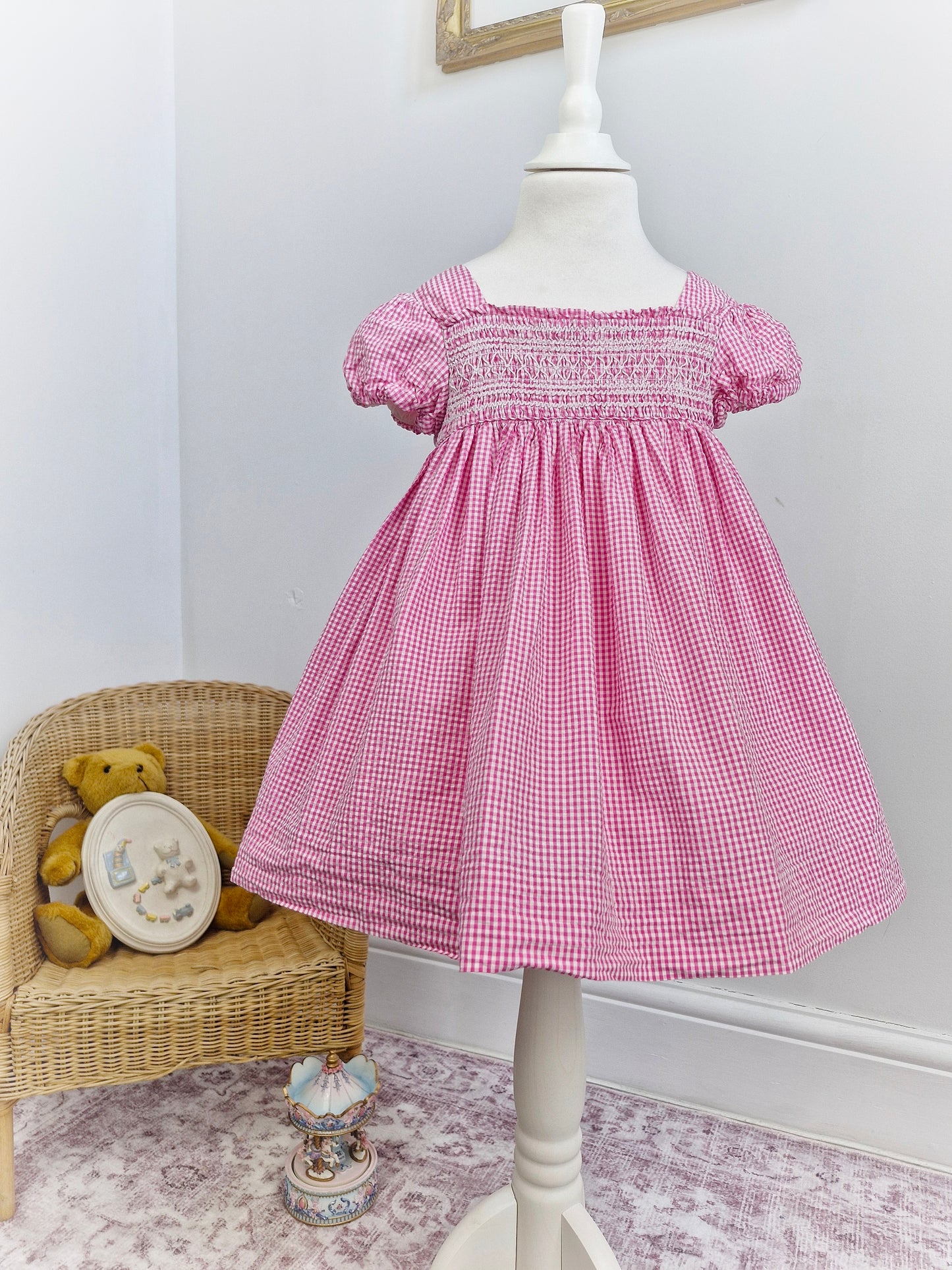 3 years. Pink and white gingham Ralph Lauren dress with white smocking
