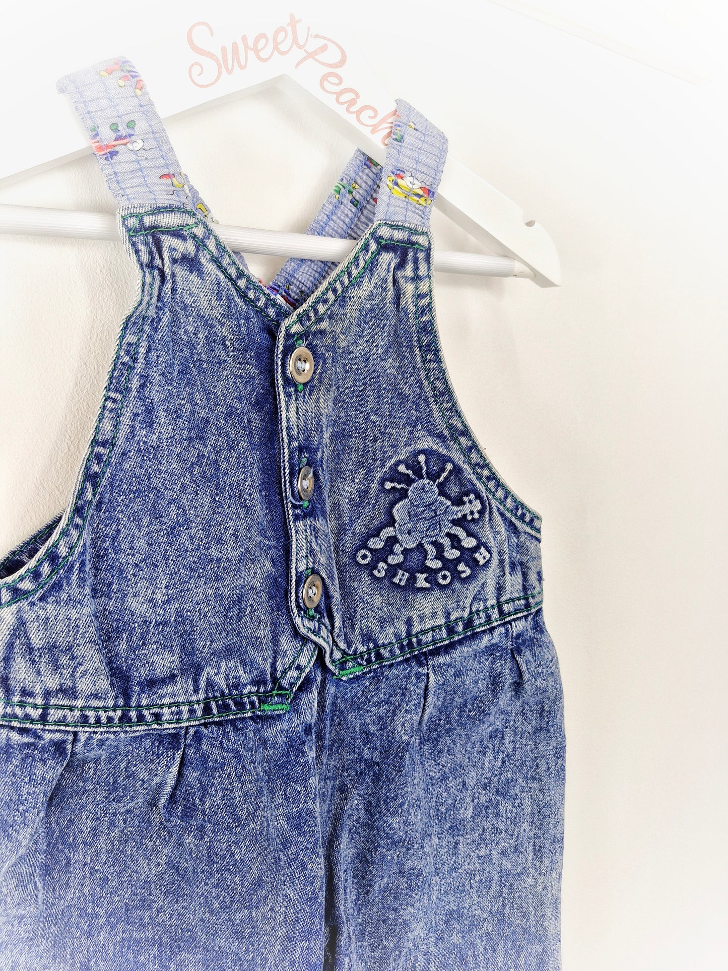 Best fit 2 years. Denim oshkosh dungarees