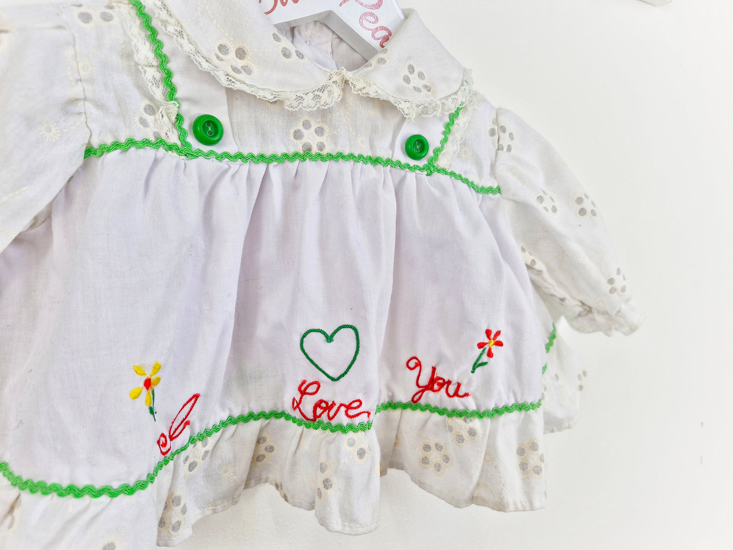9-12 months, long sleeve top with embroidered "i love you"