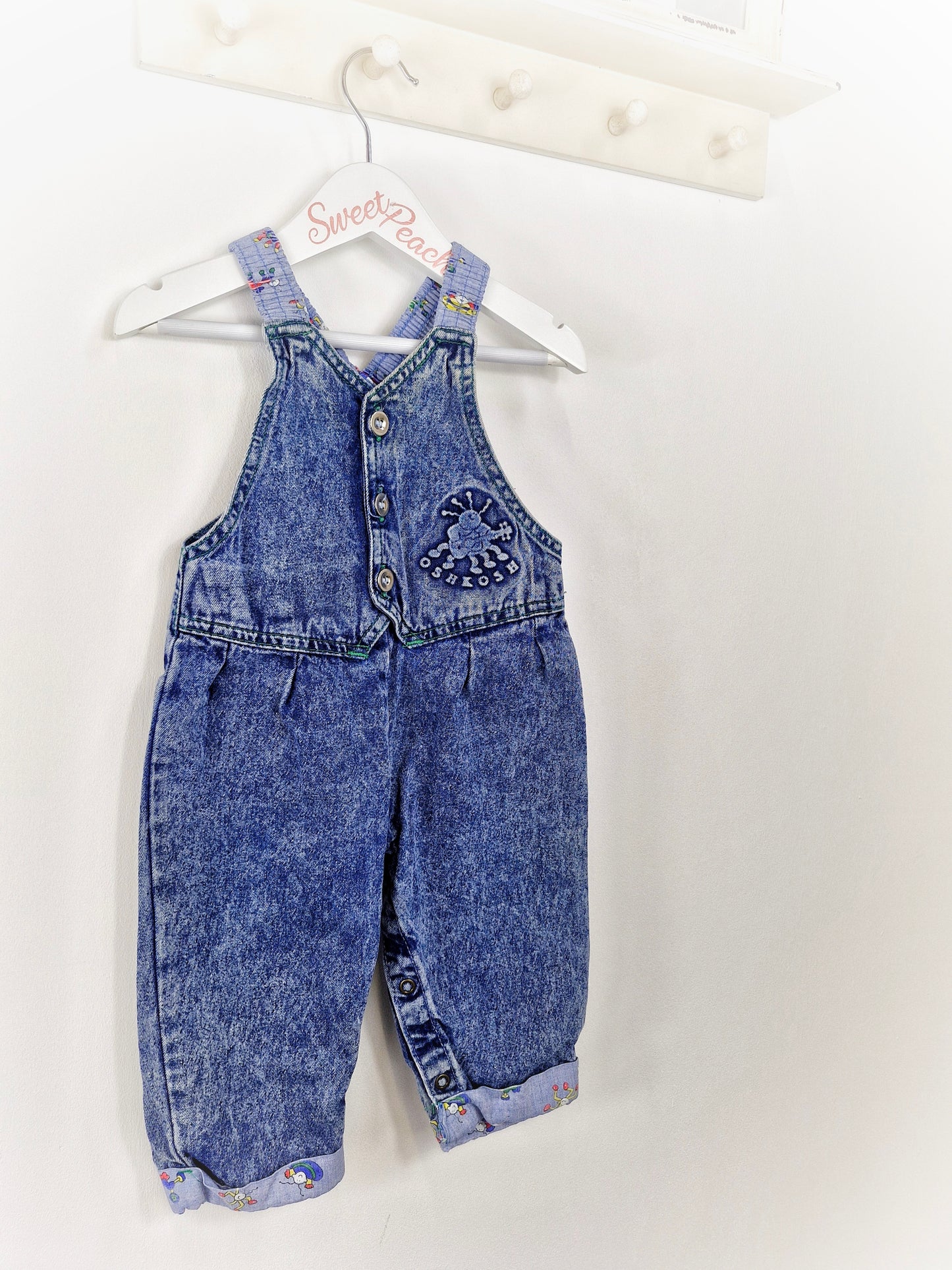 Best fit 2 years. Denim oshkosh dungarees