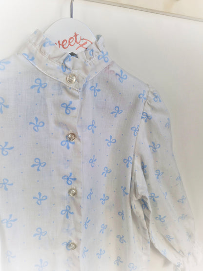 3-4 years blouse. Healthtex, white with blue bows