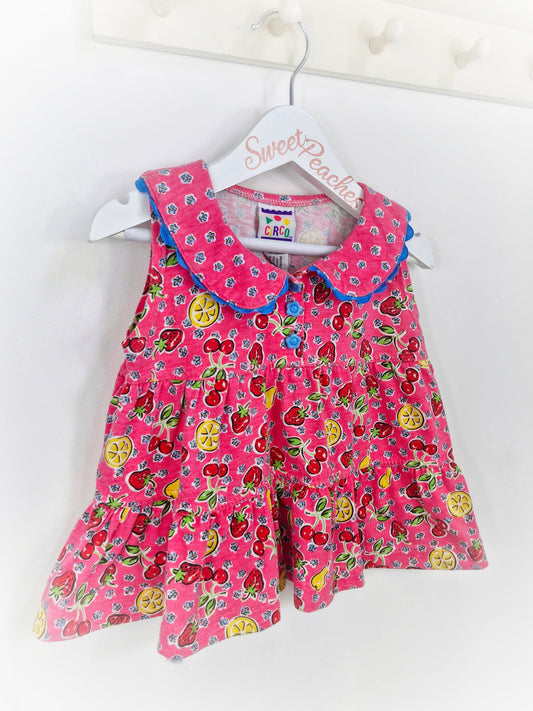2-3 years. Pink sleeveless vintage top from Circo with fruit print