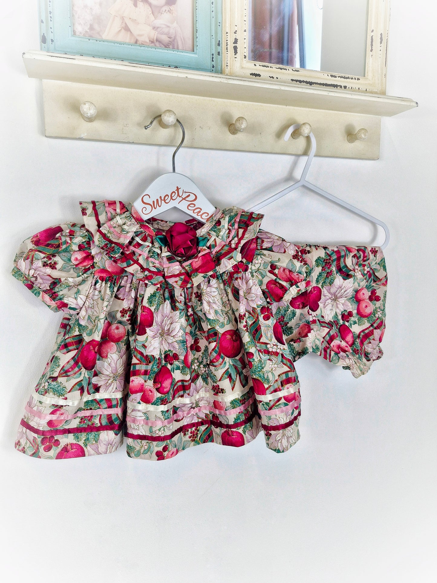 6 months. Two piece vintage autumnal set, dress with bloomers-Hi Girls brand