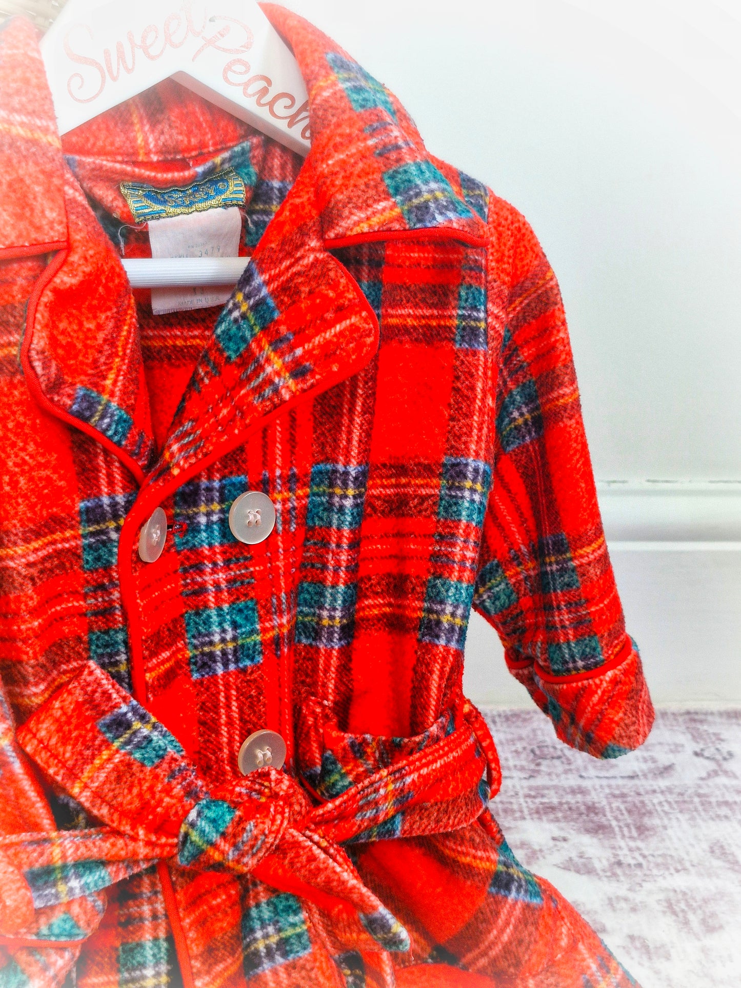 2-3 years. Tom & Jerry vintage tartan house coat