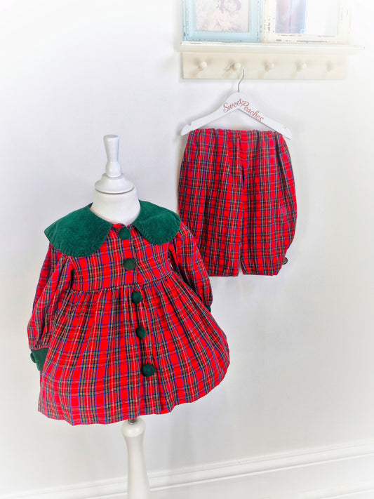 2-3 years. Two-piece set. Vintage dress and long bloomers from Linda Walker