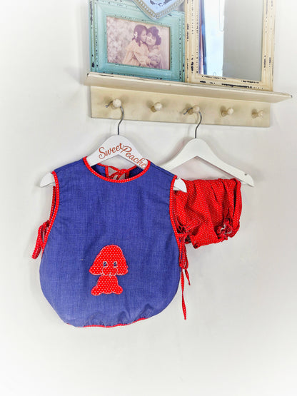 6-12 months. Two piece handmade set