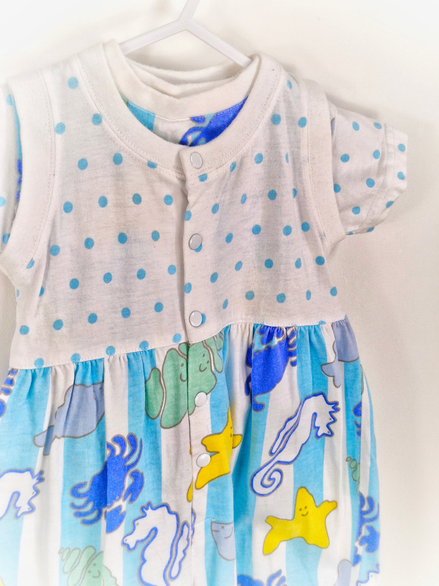 12 months. 2 piece set, tshirt and romper. Under the sea theme