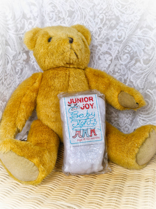 6-12 months. White vintage tights by Junior Joy