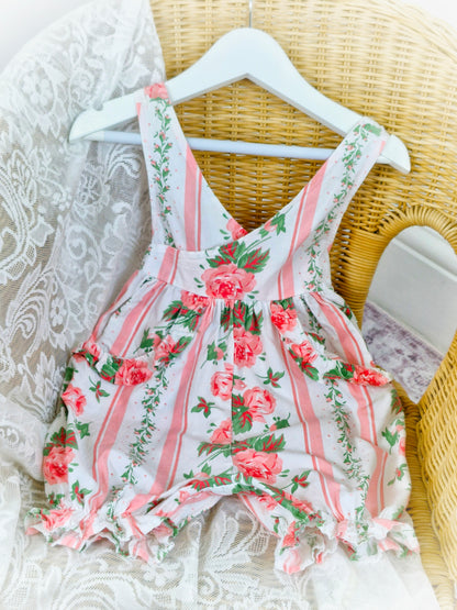 12 months. White floral vintage short romper
