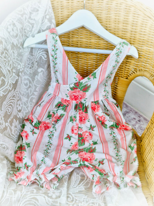 12 months. White floral vintage short romper