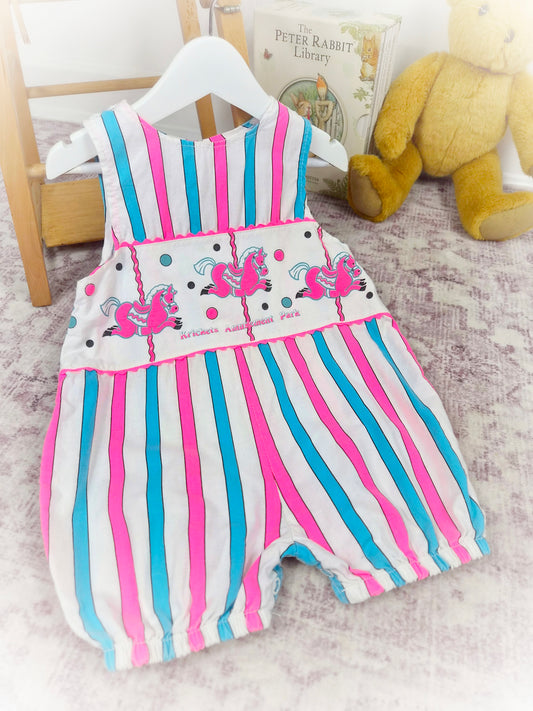 3 years. Striped short, sleeveless vintage romper from Krickets Amusement Park