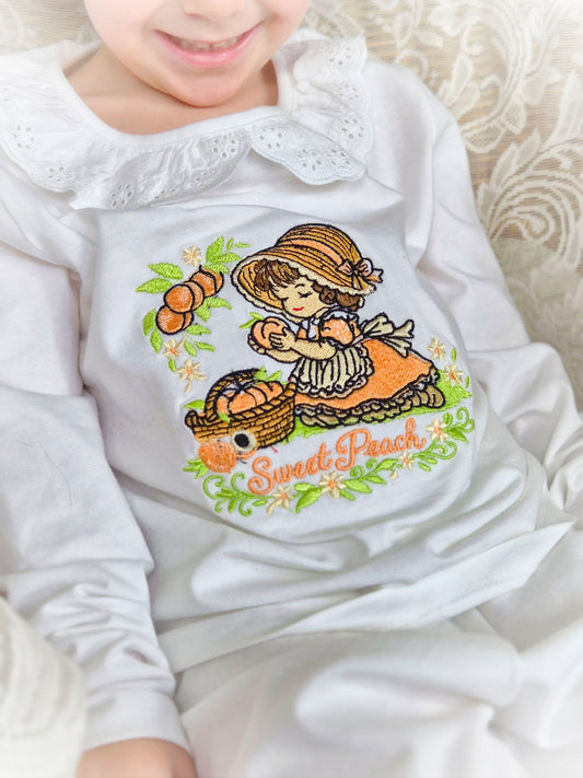 Sweet Peach embroidered PJs