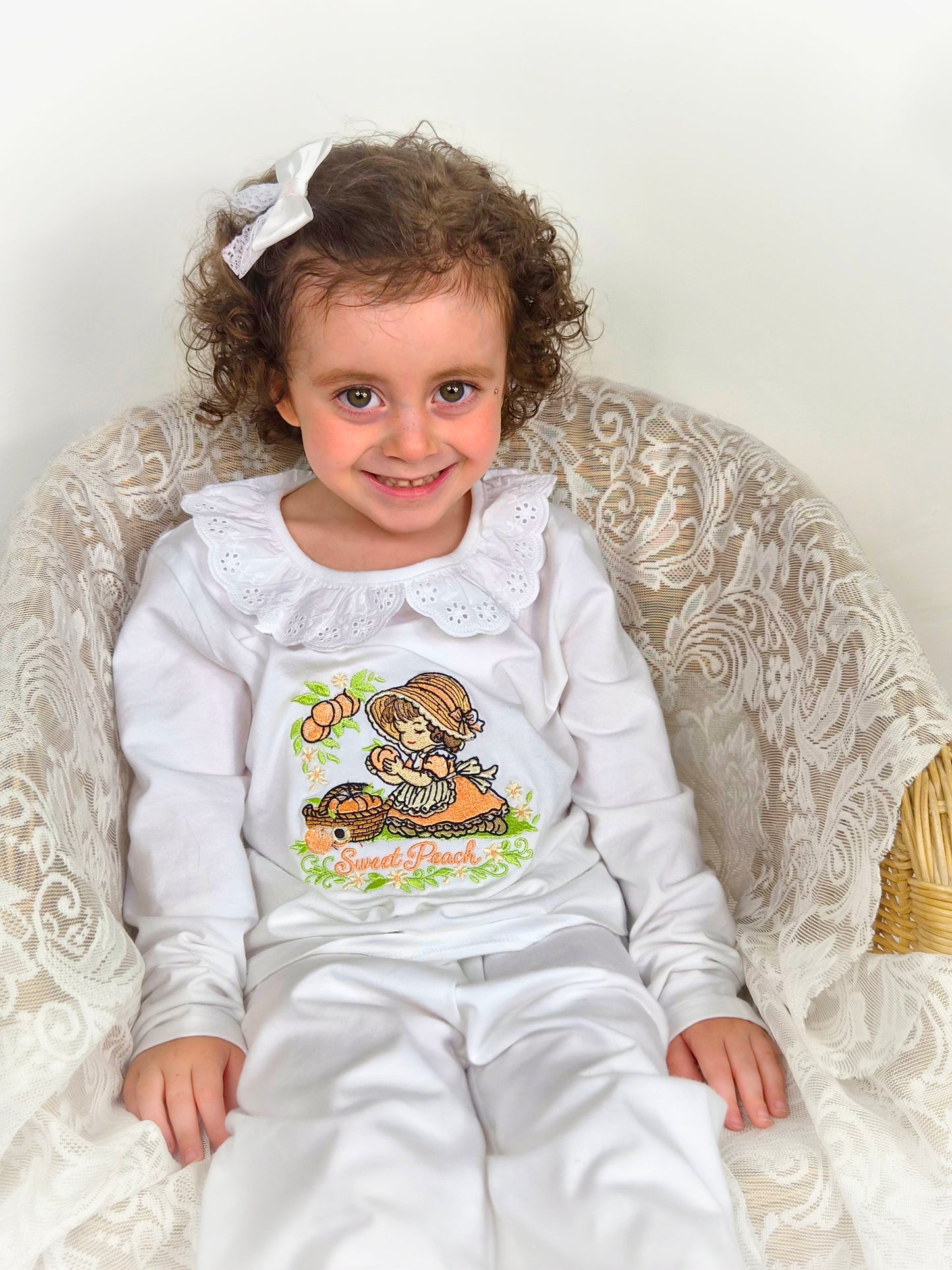 Sweet Peach embroidered PJs