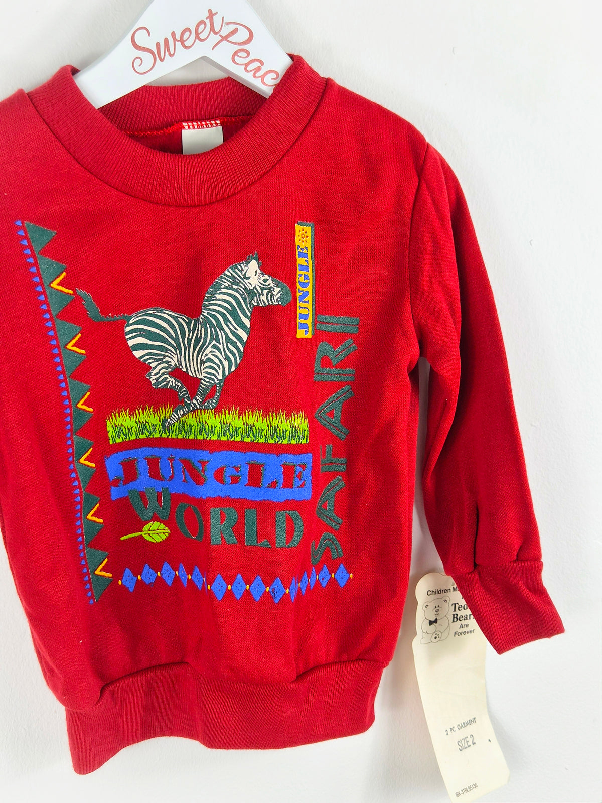 2-3 years. Vintage safari sweater by "Teddy Bears"