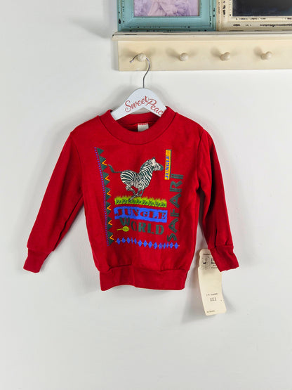 2-3 years. Vintage safari sweater by "Teddy Bears"
