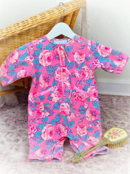 9 months. Pink floral vintage romper