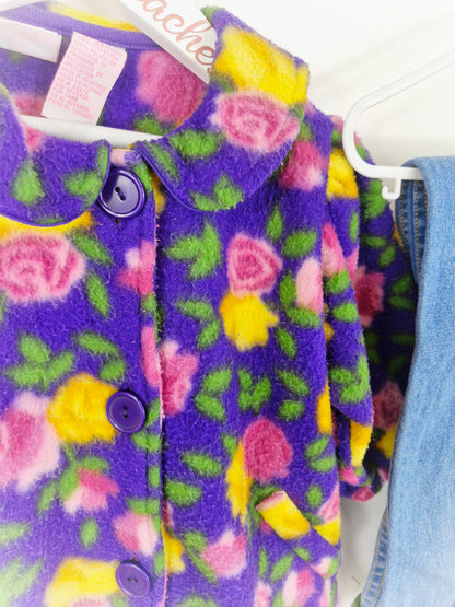 2-3 years. Fleece floral jacket with matching jeans
